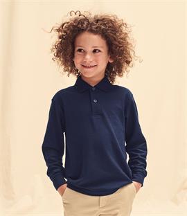 Fruit of the Loom Kids Long Sleeve Pique Polo Shirt